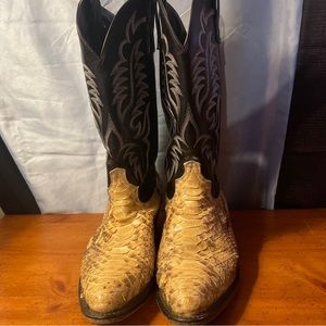 Laredo Men's 10 EW Cowboy Western Boots Black 6751 Snake Skin